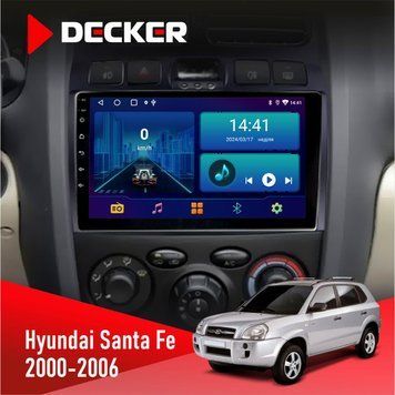 Штатна магнітола Hyundai Santa Fe 2000-2006 Decker D9-002 6x128, DSP, 360 НФ-00003609 фото