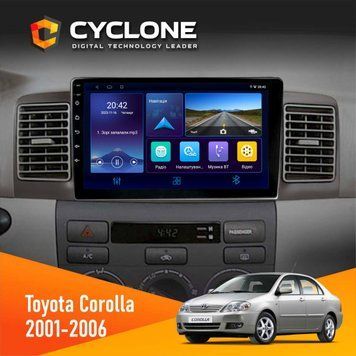 Штатна магнітола Toyota Corolla 2001-2006 Cyclone C9-006 4x64, DSP, DVR НФ-00009064 фото