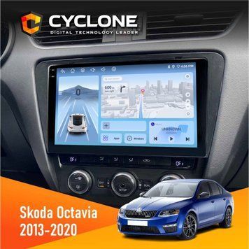 Штатна магнітола Skoda Octavia A7 2013-2020 Cyclone C10-005 4x64, 4G, DSP, 2k НФ-00007758 фото