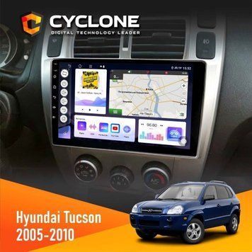 Штатна магнітола Hyundai Tucson 2005-2010 Black Cyclone C10-011 4x64, DSP НФ-00008782 фото