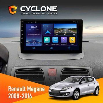 Штатна магнітола Renault Megane III 2008-2016 Cyclone C9-006 4x64, DSP, DVR НФ-00002746 фото