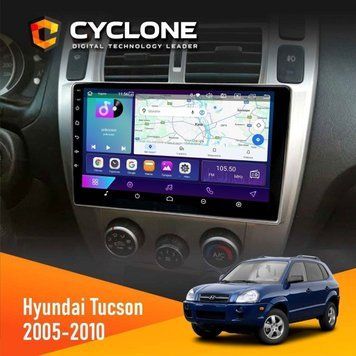 Штатна магнітола Hyundai Tucson 2005-2010 Black Cyclone C10-002 2x32, 4G, 2k НФ-00008781 фото