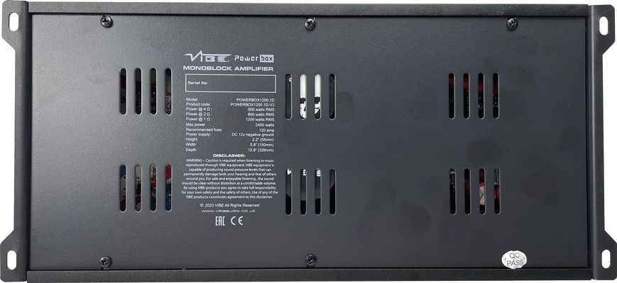 Підсилювач Vibe Powerbox1200.1D-V3 AR-104887 фото