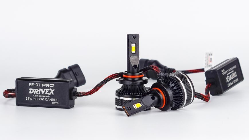Світлодіодні лампи DriveX FE-01 PRO HB3/9005 58W CAN 9-32V 6K DX-23590 фото