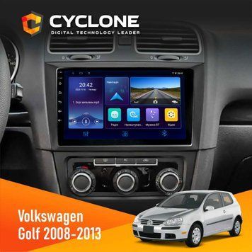 Штатна магнітола Volkswagen Golf 2008-2013 Cyclone C9-006 4x64, DSP, DVR НФ-00009104 фото