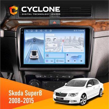 Штатна магнітола Skoda SuperB 2008-2015 Cyclone C10-005 4x64, 4G, DSP, 2k НФ-00007759 фото
