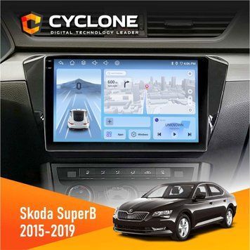 Штатна магнітола Skoda SuperB 2015-2019 Cyclone C10-005 4x64, 4G, DSP, 2k НФ-00007760 фото