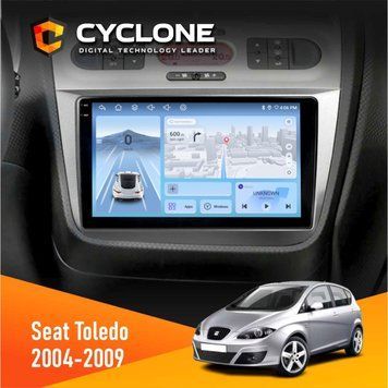 Штатна магнітола Seat Toledo 2004-2009 Cyclone C9-009 4x64, DSP, 4G, 2k НФ-00008015 фото