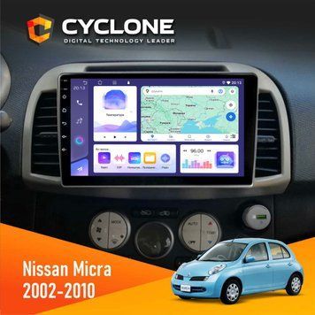 Штатна магнітола Nissan Micra 2002-2010 Cyclone C9-011 4x64, DSP НФ-00008955 фото