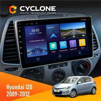 Штатна магнітола Hyundai I20 2009-2012 Cyclone C9-006 4x64, DSP, DVR НФ-00004305 фото