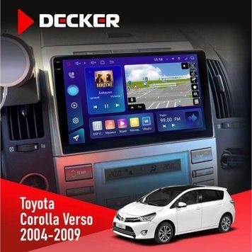 Штатна магнітола Toyota Corolla Verso 2004-2009 Decker D9-005 4x64, DSP, 360, 4G, 2k НФ-00008458 фото