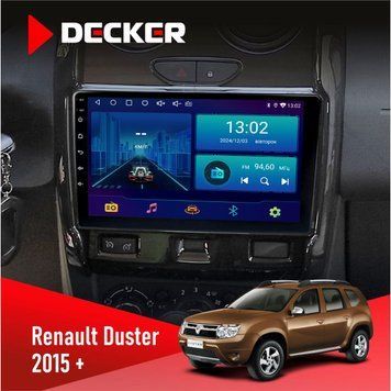 Штатна магнітола Renault Duster 2015+ ISO Decker D9-001 4x64, DSP НФ-00003799 фото