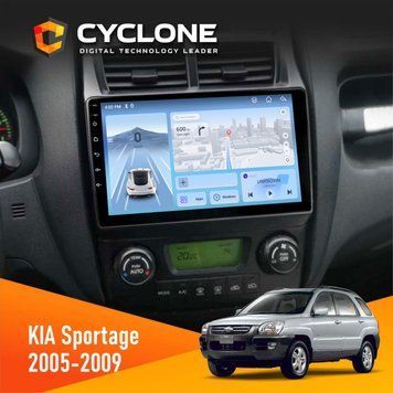 Штатна магнітола KIA Sportage 2005-2009 Cyclone C9-012 4x64 DSP 4G НФ-00008862 фото