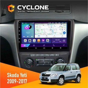Штатна магнітола Skoda Yeti 2009-2017 Cyclone C10-002 2x32, 4G, 2k НФ-00004484 фото