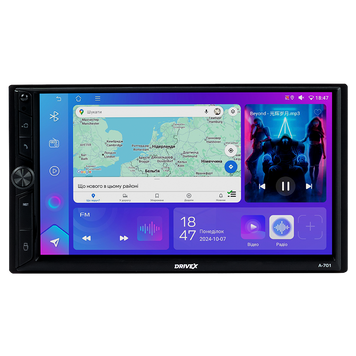Автомобільний мультимедійний центр 2-Din 7" з бездротовим CarPlay та Android Auto - DriveX A-703 2+32 4C 4x50W(TDA7851) DX-20715 фото