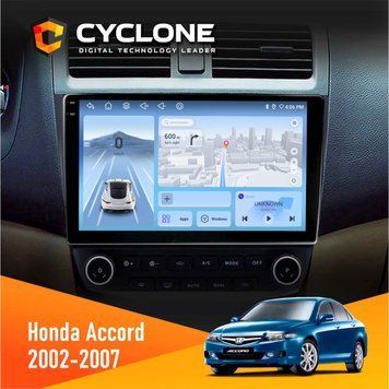 Штатна магнітола Honda Accord 2002-2007 Cyclone C10-005 4x64, 4G, DSP, 2k НФ-00007725 фото