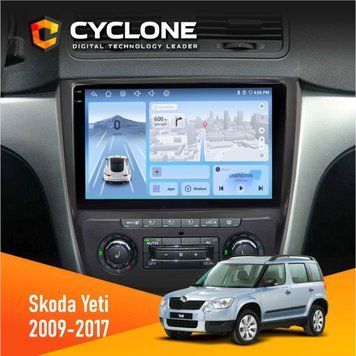 Штатна магнітола Skoda Yeti 2009-2017 Cyclone C10-005 4x64, 4G, DSP, 2k НФ-00007761 фото
