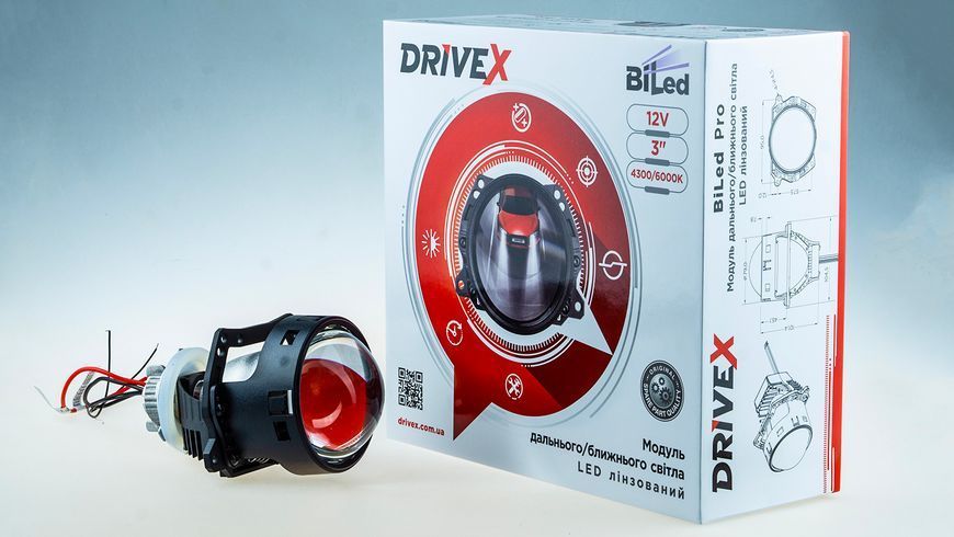 BiLED лінзи автомобільні DriveX BiLED Evolution F1 45/50W 6000K DRL 12V DX-1148 фото