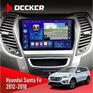 Штатна магнітола Hyundai Santa Fe 2012-2018 CAN Decker D9-005 4x64, DSP, 360, 4G, 2k НФ-00008218 фото