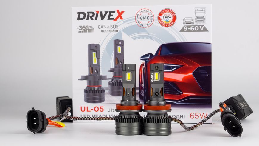 LED лампи автомобільні DriveX UL-05 H11/H8 65W 9-60V 5.5K к-т. DX-23812 фото
