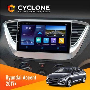 Штатна магнітола Hyundai Accent 2017+ Cyclone C9-006 4x64, DSP, DVR НФ-00002214 фото