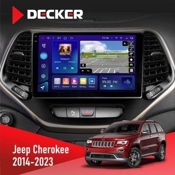 Штатна магнітола Jeep Cherokee 2014-2023 Decker D10-005 4x64, DSP, 360, 4G, 2k НФ-00008831 фото