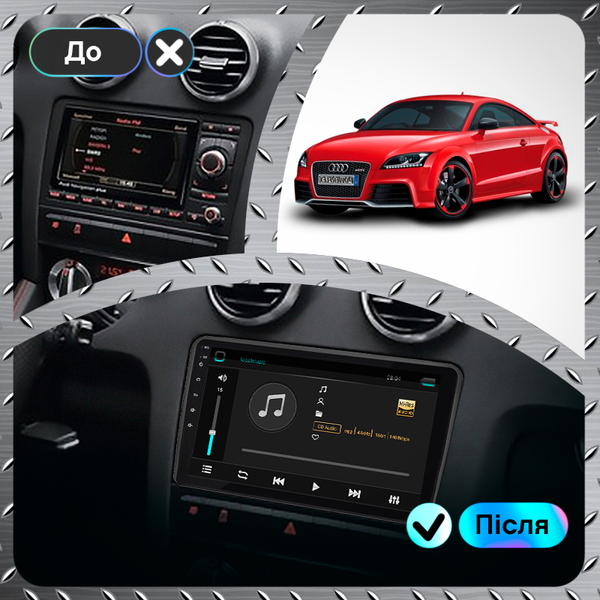 Штатная магнитола Lesko для Audi TT RS II (8J) 2009-2014 экран 9" 2/32Gb Wi-Fi GPS Base 9958-41691 фото