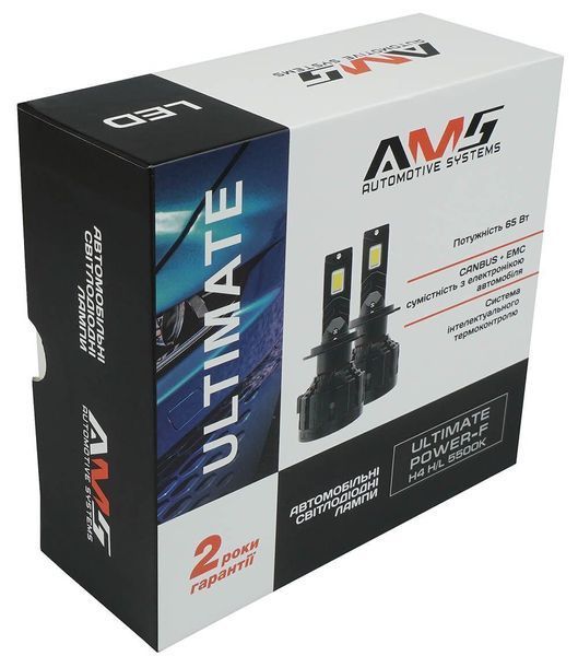 LED автолампи AMS ULTIMATE POWER-F H4 H/L 5500K CANBUS AR-60709 фото