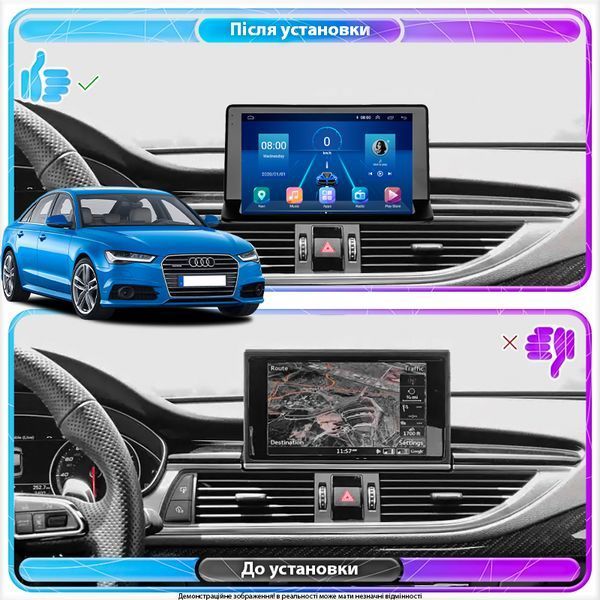 Штатна магнітола Lesko для Audi Q3 I (8U) 2011-2014 екран 9" 4/32Gb 4G Wi-Fi GPS Top 10005-57847 фото