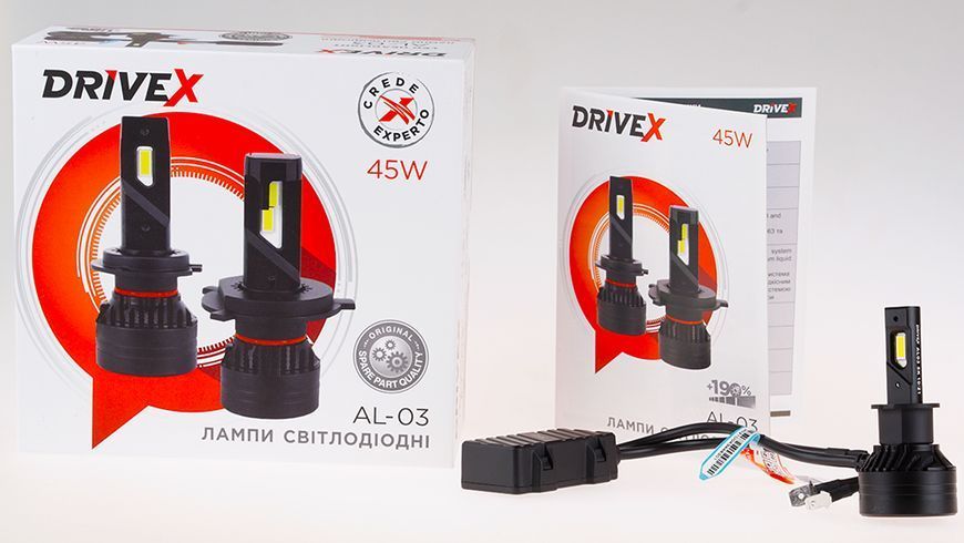 LED лампи автомобільні DriveX AL-03 H3 5000K LED 45W CAN 12-24В DX-1029 фото