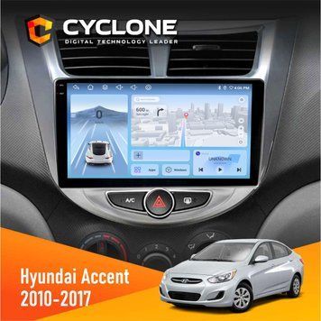 Штатна магнітола Hyundai Accent 2010-2017 Cyclone C9-009 4x64, DSP, 4G, 2k НФ-00007858 фото
