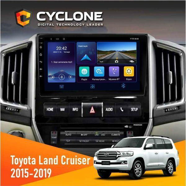 Штатна магнітола Toyota Land Cruiser (200) 2015-2019 Cyclone C9-006 4x64, DSP, DVR НФ-00002909 фото