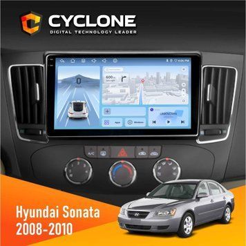 Штатна магнітола Hyundai Sonata 2008-2010 Cyclone C9-009 4x64, DSP, 4G, 2k НФ-00007886 фото