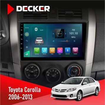 Штатна магнітола Toyota Corolla 2006-2013 Big frame Decker D9-003 6x128, DSP, 4G, 2k НФ-00004822 фото