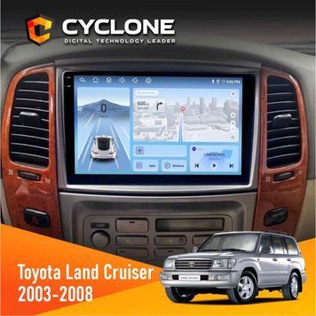Штатна магнітола Toyota Land Cruiser (100) 2003-2008 Cyclone C10-005 4x64, 4G, DSP, 2k НФ-00007772 фото