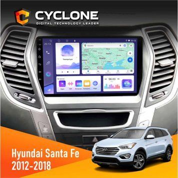 Штатна магнітола Hyundai Santa Fe 2012-2018 CAN Cyclone C9-008 4x64, DSP НФ-00007021 фото