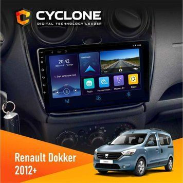 Штатна магнітола Renault Dokker, Sandero, Lodgy 2012+ (1 кнопка) Cyclone C9-006 4x64, DSP, DVR НФ-00006885 фото