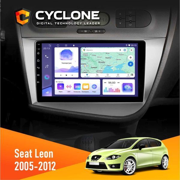 Штатна магнітола Seat Leon 2005-2015 Cyclone C9-008 4x64, DSP НФ-00007119 фото