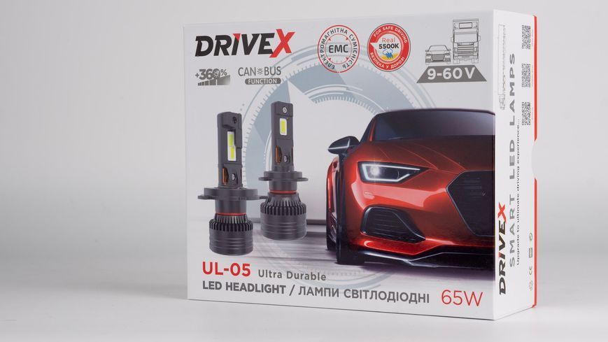 LED лампи автомобільні DriveX UL-05 HIR2(9012) 65W 9-60V 5.5K LED DX-23816 фото
