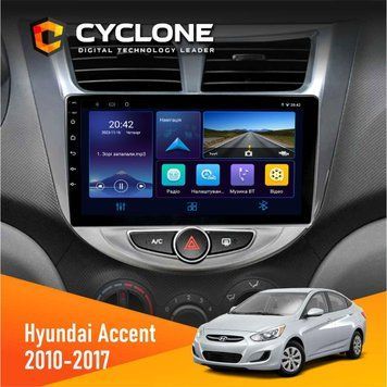 Штатна магнітола Hyundai Accent 2010-2017 Cyclone C9-006 4x64, DSP, DVR НФ-00002208 фото