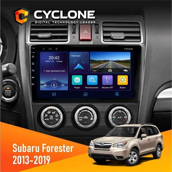 Штатна магнітола Subaru Forester 2013-2019 w/o CAN Cyclone C9-006 4x64, DSP, DVR НФ-00002816 фото