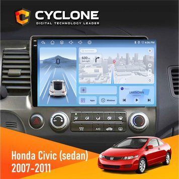Штатна магнітола Honda Civic 2007-2011 Cyclone C10-005 4x64, 4G, DSP, 2k НФ-00007726 фото