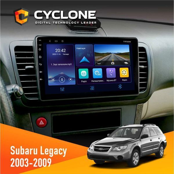 Штатна магнітола Subaru Legacy 2003-2009 Cyclone C9-006 4x64, DSP, DVR НФ-00002822 фото