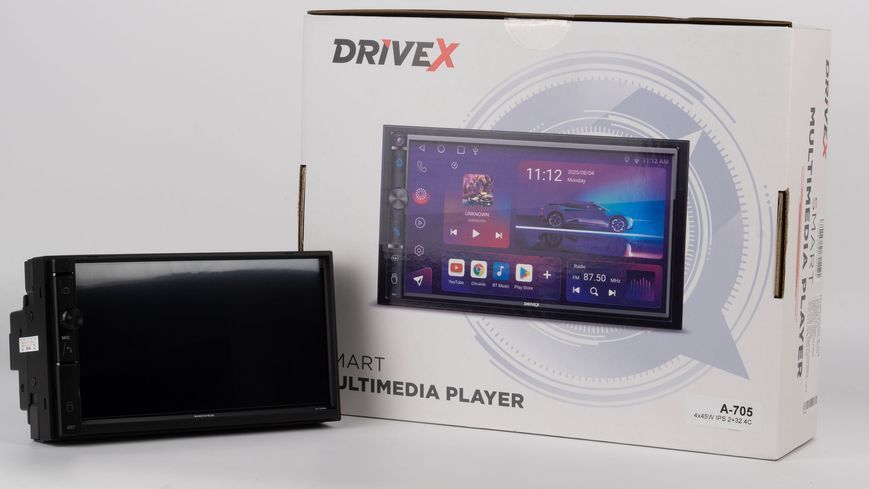 Автомобільний мультимедійний центр 2-Din 7" з бездротовим CarPlay та Android Auto - DriveX A-705 2+32 4C 4x45W DX-23787 фото