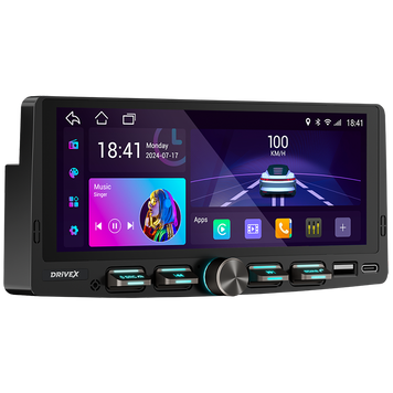 Автомобільний мультимедійний центр 1-Din 7" з бездротовим CarPlay та Android Auto - DriveX AND-7500 4xCores 2/32GB 4x45W - Android 10.0 DX-3035 фото