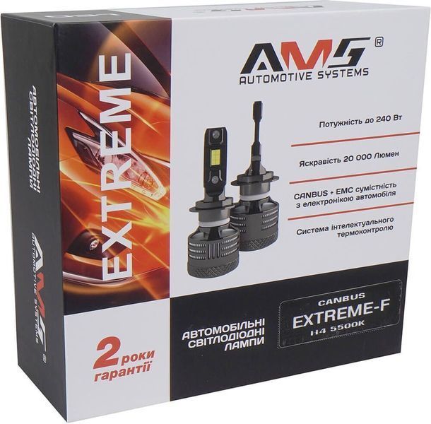 LED лампи AMS EXTREME-F H4 H/L 5500K CANBUS AR-75917 фото