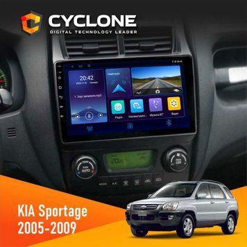 Штатна магнітола KIA Sportage 2005-2009 Cyclone C9-006 4x64, DSP, DVR НФ-00008860 фото
