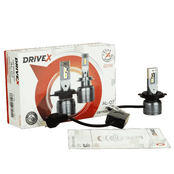 LED лампи автомобільні DriveX AL-07 H4 H/L 6000K LED 60W CAN 12V DX-1041 фото