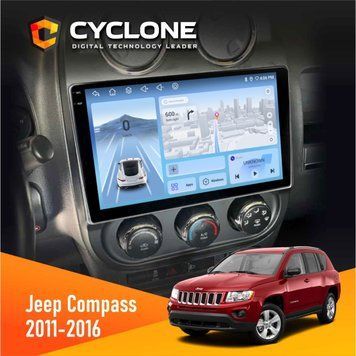 Штатна магнітола Jeep Compass, Patriot 2011-2016 Cyclone C10-005 4x64, 4G, DSP, 2k НФ-00007730 фото